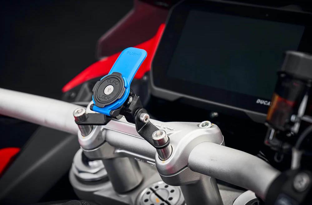 Ducati Multistrada V4 Quad Lock compatible sat nav holder from Evotech Performance